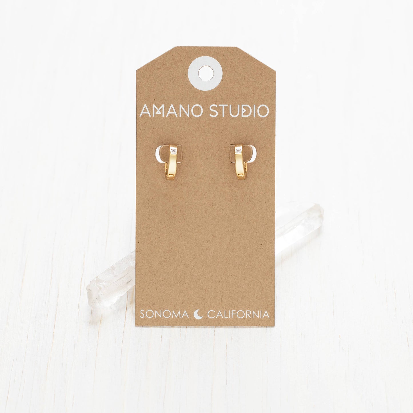 Crystal Huggie Hoops