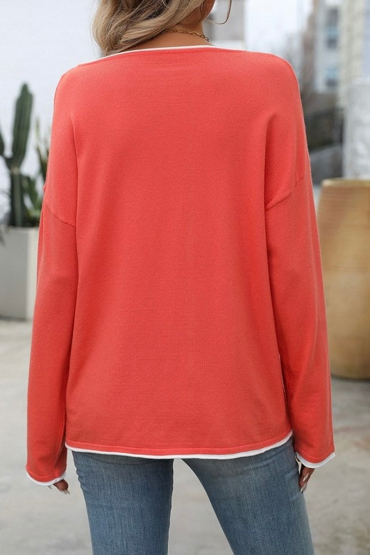 *Pre-Order* Color Block Casual Sweater