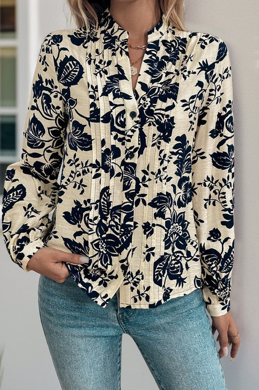*Pre-Order* Navy Floral Blouse