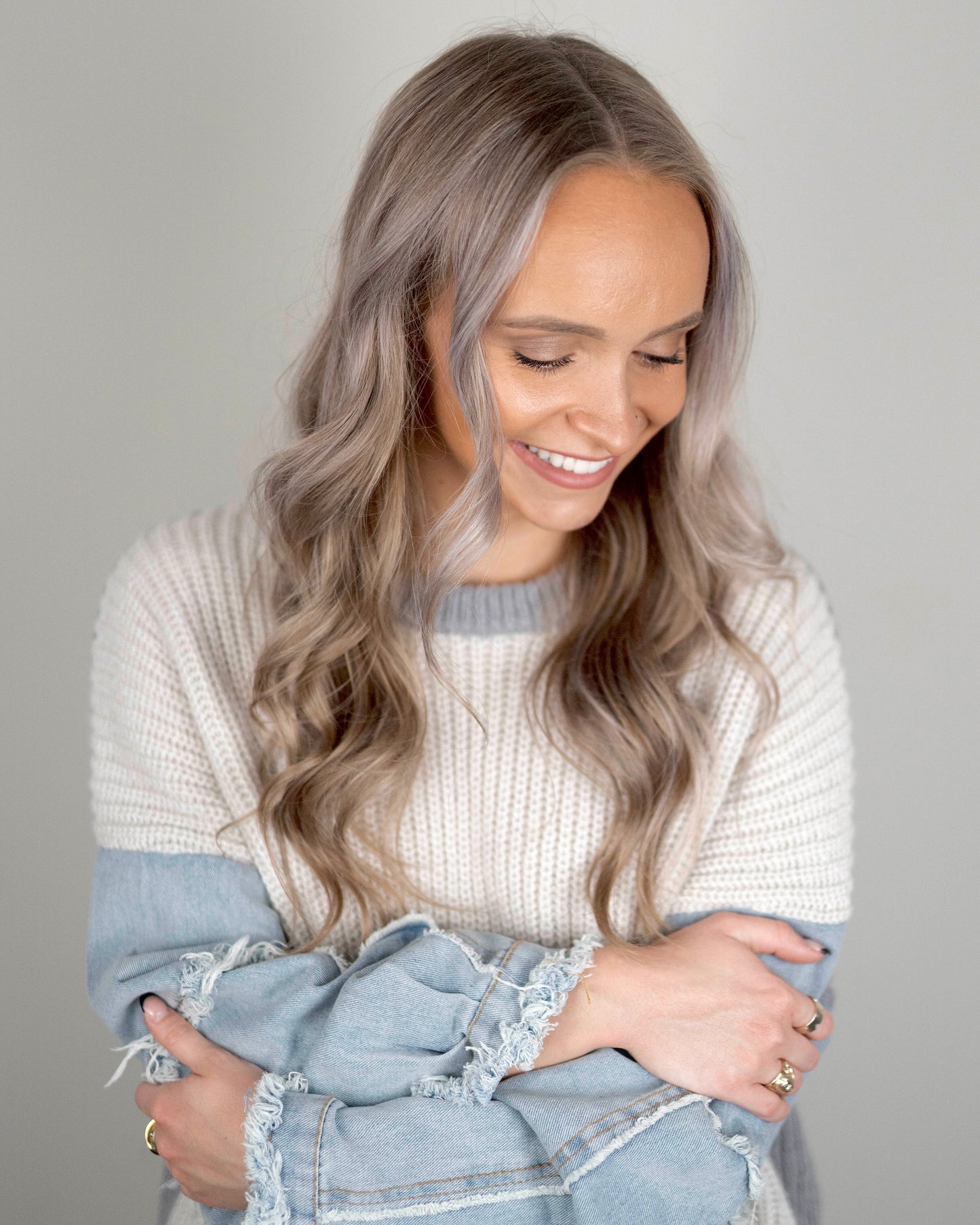Denim Sweater Top