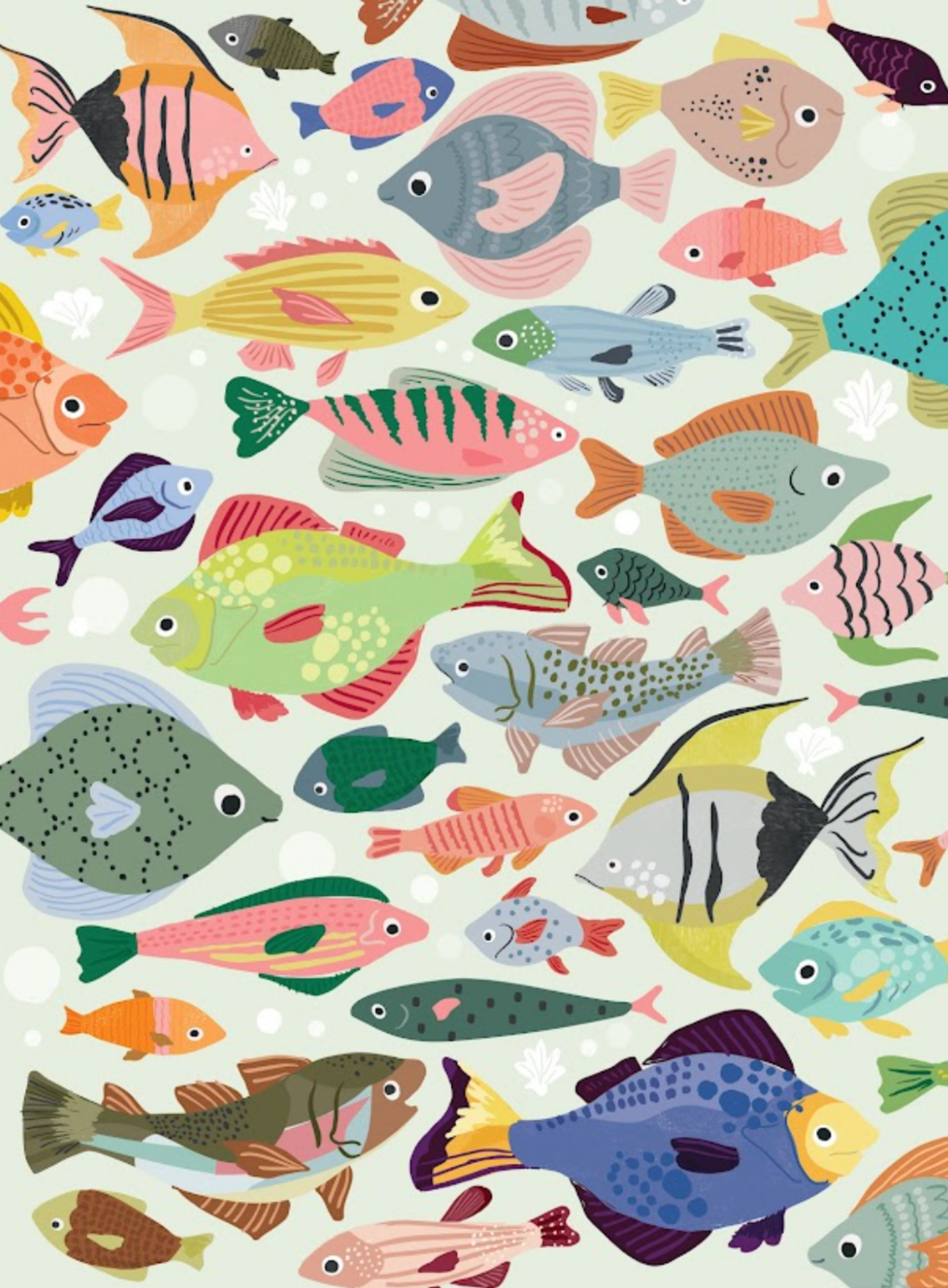 Tropical Fish 1,000-piece jigsaw puzzle featuring colorful fish with bold patterns and vibrant hues in an underwater scene