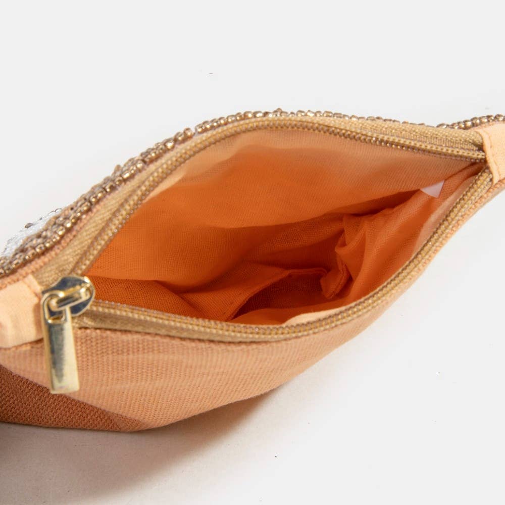 Seed Beaded Coin Purse - Coffee & Pastries (Ships 6/21)