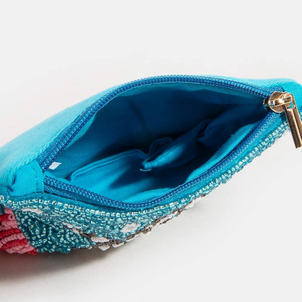 Seed Beaded Coin Purse - Sea Turtle (Ships 6/21)