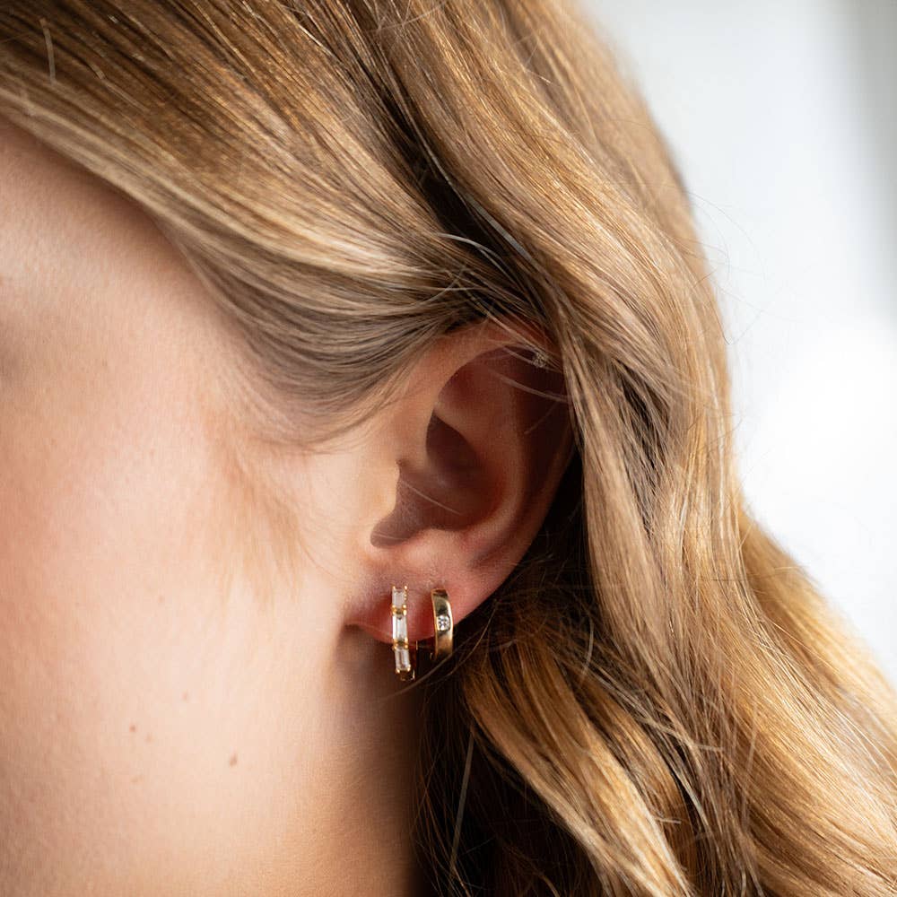 Crystal Huggie Hoops