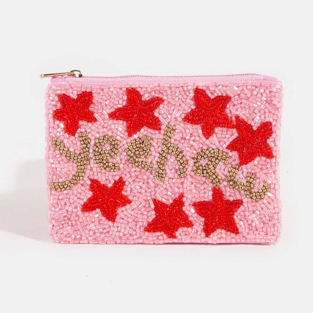 Seed Beaded Coin Purse - Yeehaw (Ships 6/21)