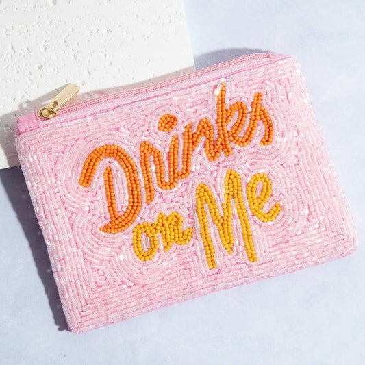Seed Beaded Coin Purse - Drinks On Me (Ships 6/21)