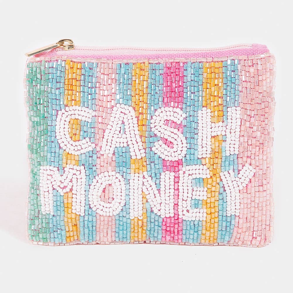 Seed Beaded Coin Purse - Cash Money (Ships 6/21)