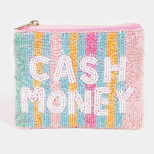 Seed Beaded Coin Purse - Cash Money (Ships 6/21)