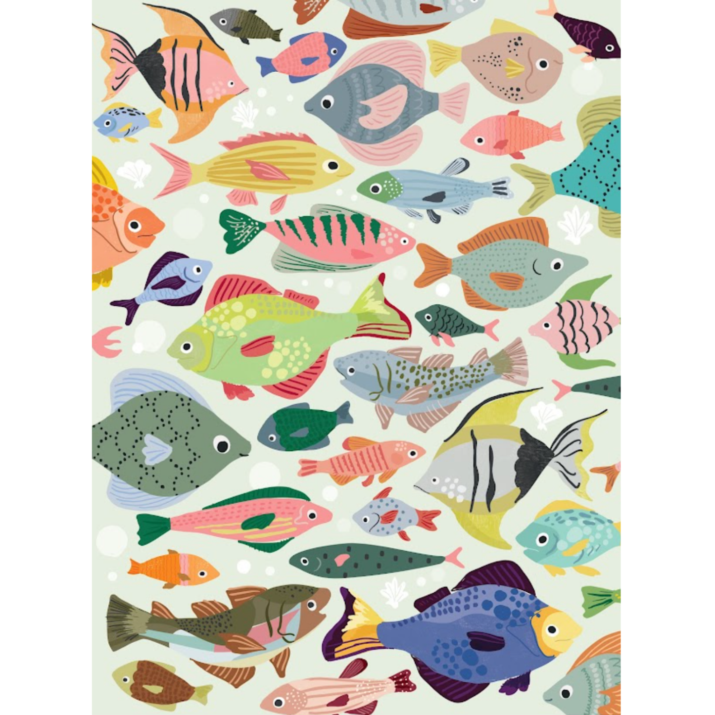 Tropical Fish 1,000-piece jigsaw puzzle featuring colorful fish with bold patterns and vibrant hues in an underwater scene