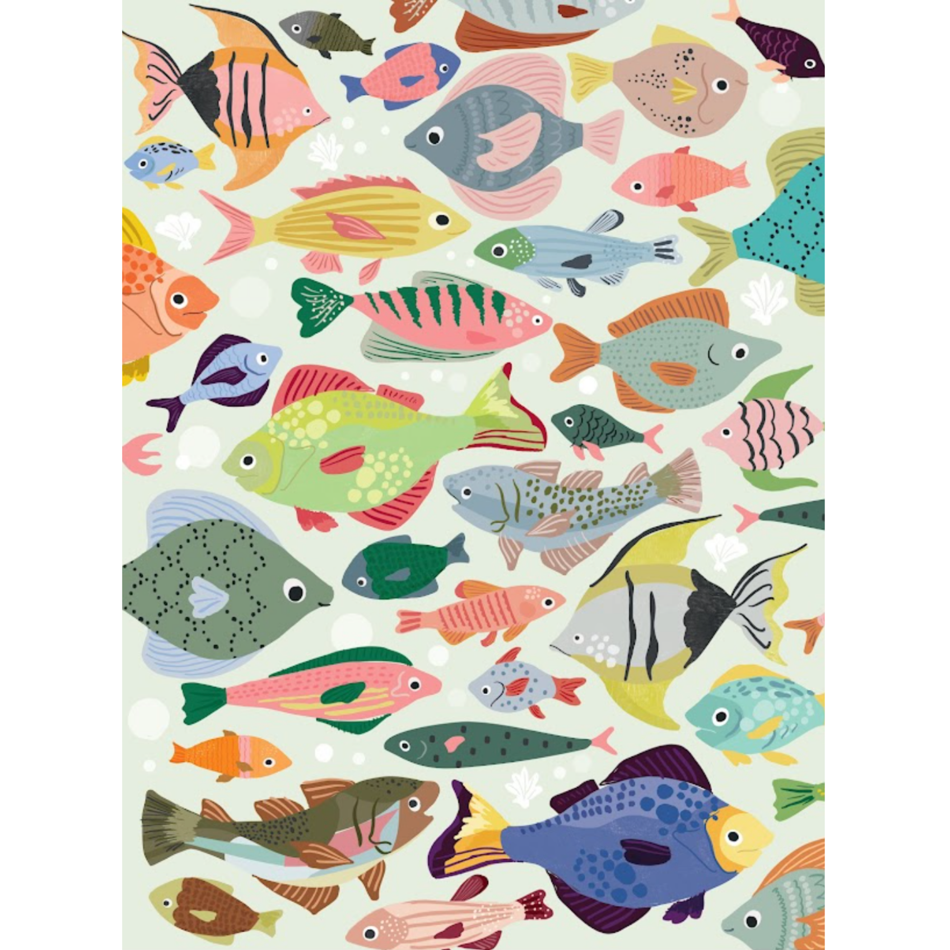 Tropical Fish 1,000-piece jigsaw puzzle featuring colorful fish with bold patterns and vibrant hues in an underwater scene