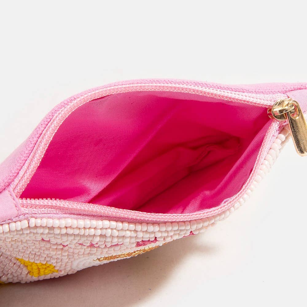 Seed Beaded Coin Purse - Coffee Funds (Ships 6/21)