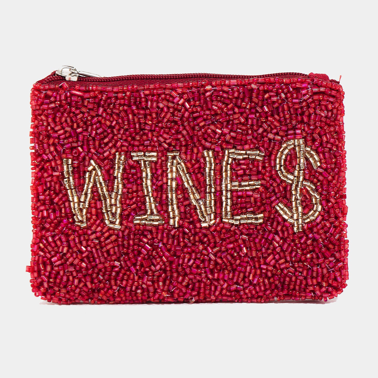 Seed Beaded Coin Purse - Wine $ (Ships 6/21)