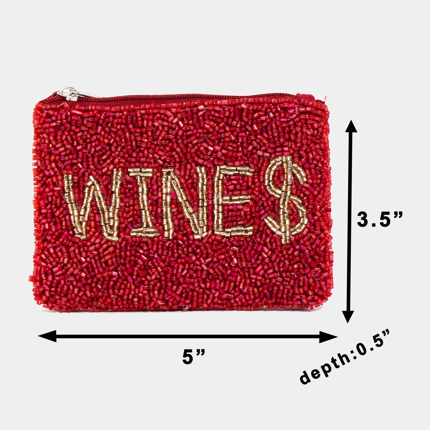 Seed Beaded Coin Purse - Wine $ (Ships 6/21)