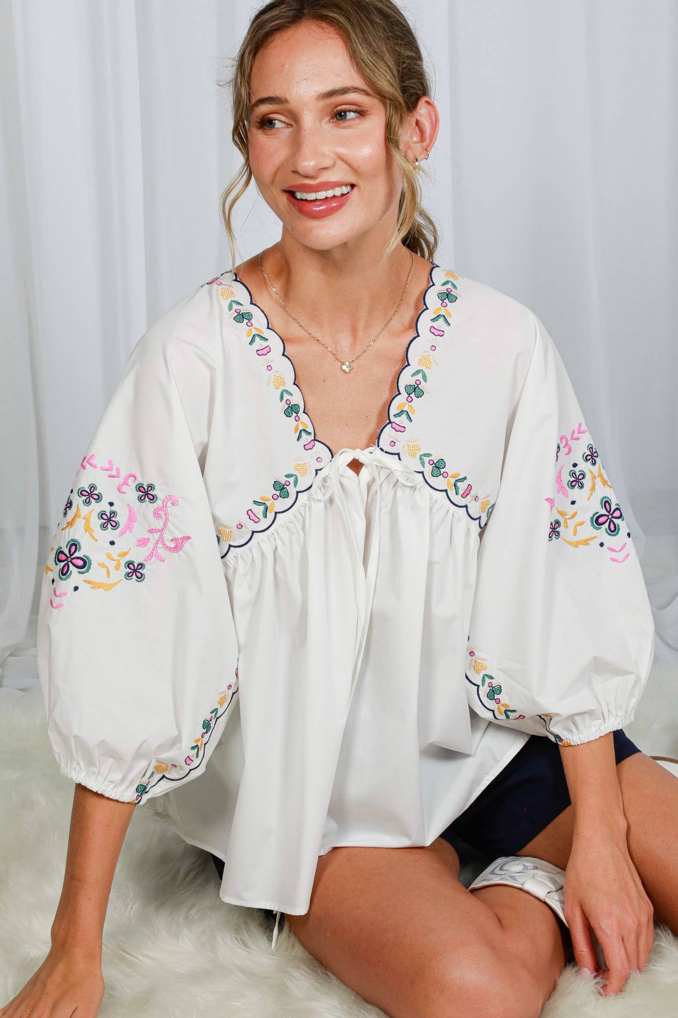 Lucia Embroidered Top