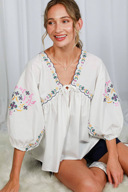 Lucia Embroidered Top