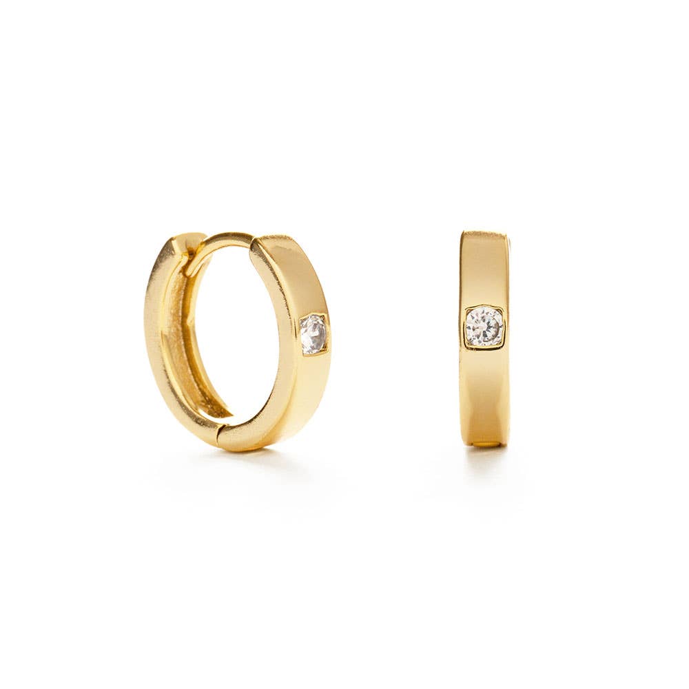 Crystal Huggie Hoops