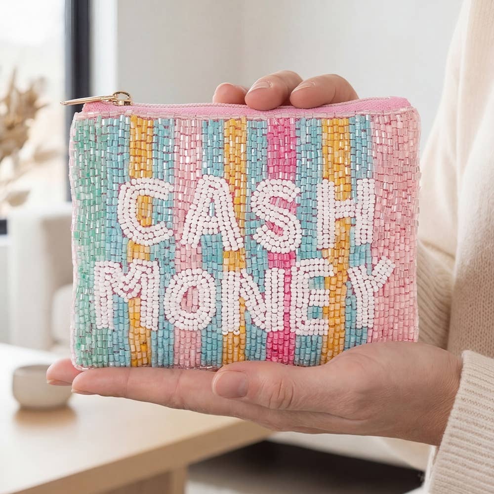 Seed Beaded Coin Purse - Cash Money (Ships 6/21)