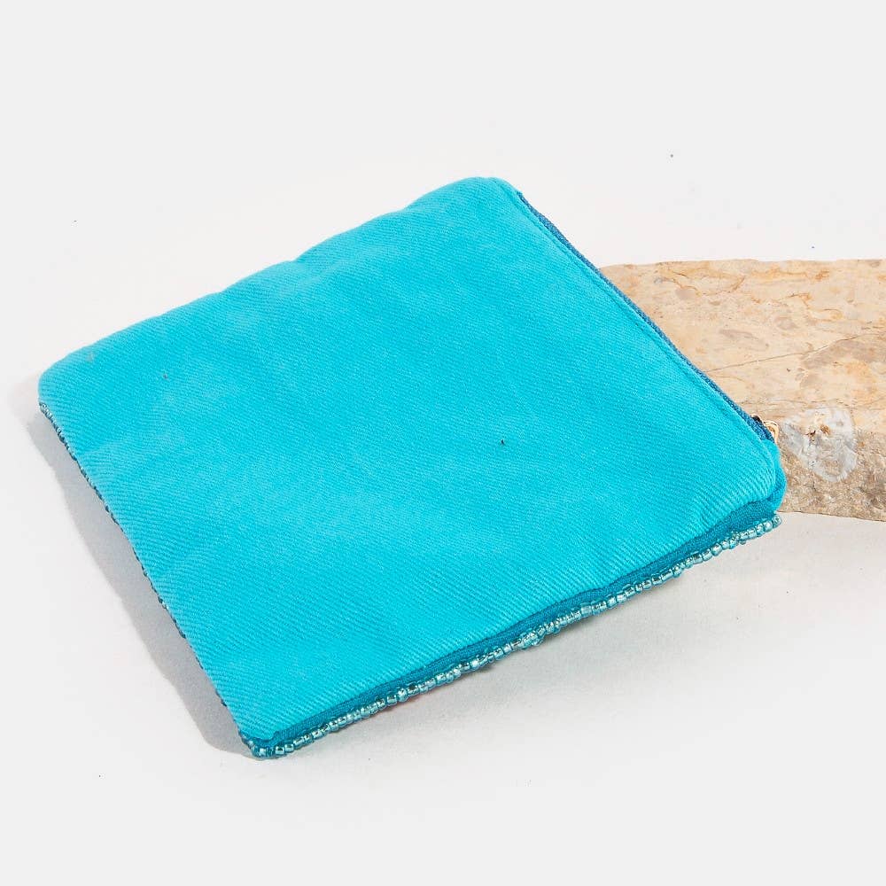 Seed Beaded Coin Purse - Sea Turtle (Ships 6/21)