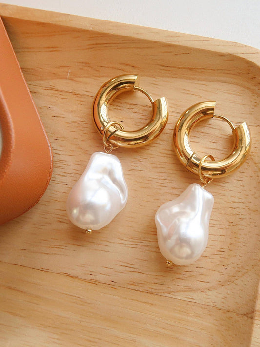 Oceana Large Pearl Earrings - Soul Secret Threads