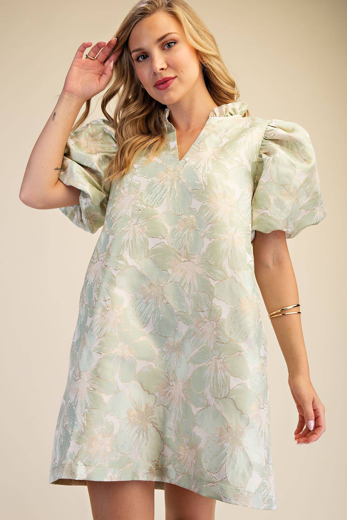 Sage Blossom Shift Dress - Soul Secret Threads